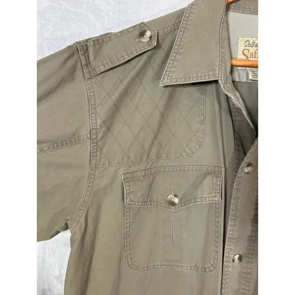 Vintage Cabelas Safari Series Jacket XL Tan Utility Field Coat Barn Chore Jungle